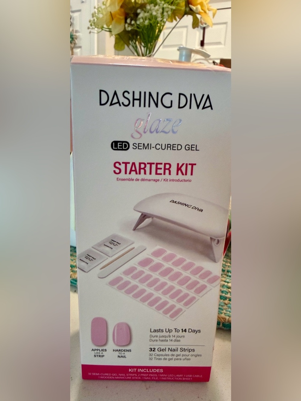 Dashing Diva Glaze LED Semi-Cured Gel Starter Kit - White & Pink